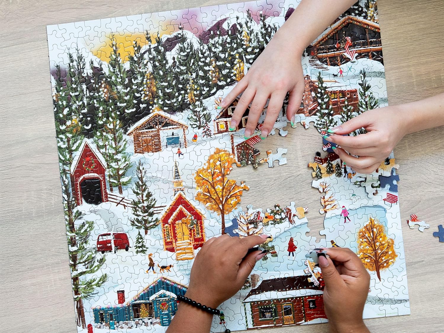 Springbok Snow Top Village Premium 500 Piece Holiday Jigsaw Puzzle for Adults - Limited Edition Christmas Collectible Puzzle