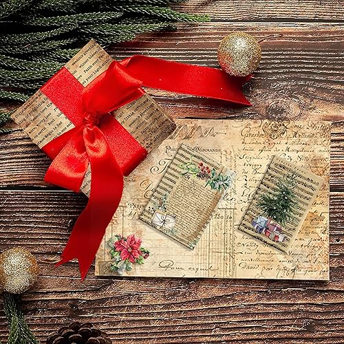 Miniatura 6 de GLKTOPO Papel de álbum de recortes con patrón navideño, suministros de producción de tarjetas de 6 pulgadas, 24 hojas de tarjeta de felicitación de