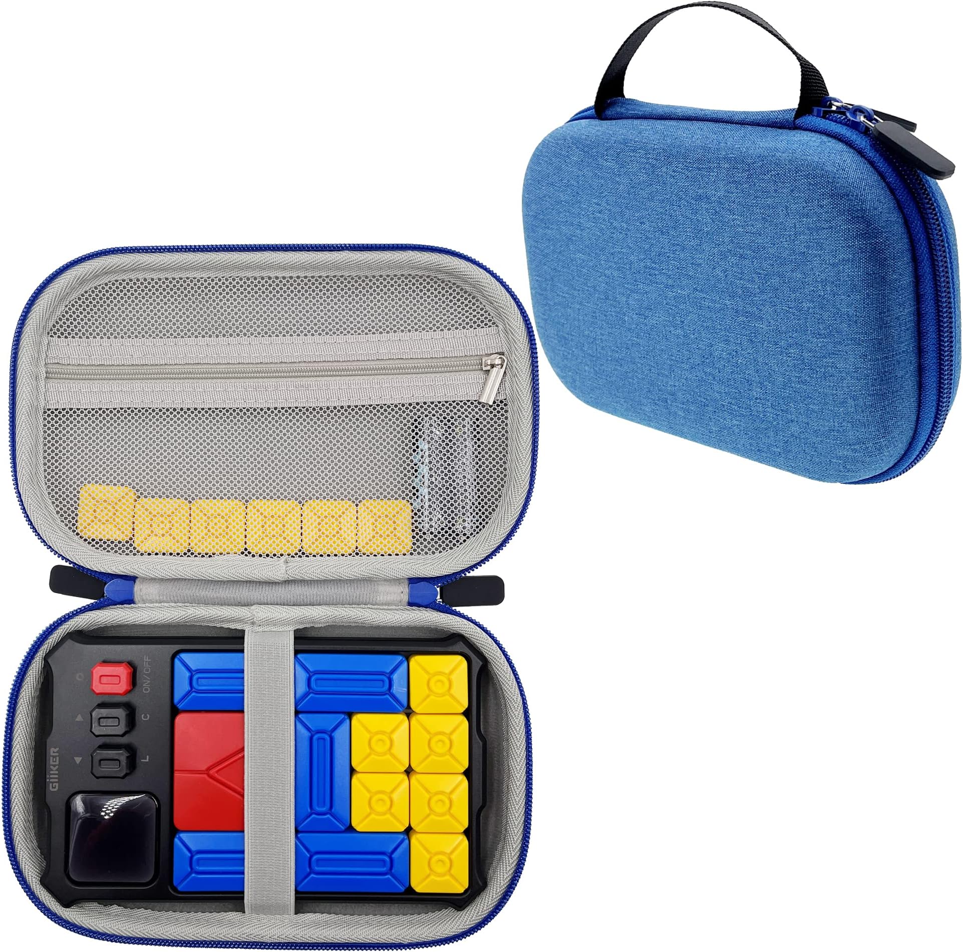 LeoTube Hard Carrying EVA Case Compatible with Giiker Super Slide Brain Games, Storage Travel Case for Brain Teaser Puzzles, Interactive Fidget Toys Handheld Games Console (Blue)