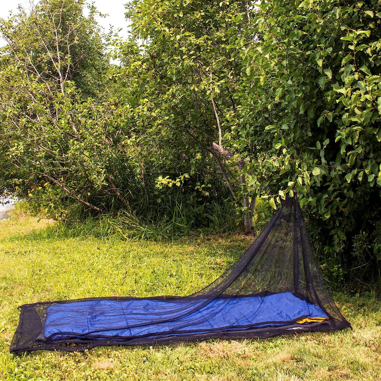 Zanzariera da Campeggio con Borsa da Trasporto, Compatta e Leggera, Adatta a Sacco a Pelo, Letto, Tenda (Singola)