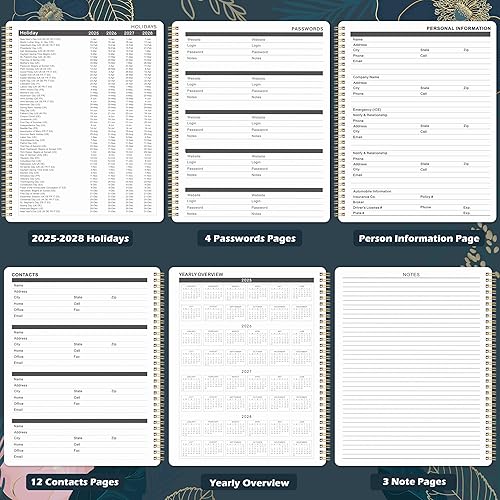 Miniatura 4 de Agenda mensual 2025-2028, julio 2025 a junio 2028, planificador mensual de 3 años 2025-2028, 9 x 11 pulgadas, 36 pestañas coloridas de meses,