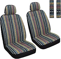 Vista 1 de Fundas de Asiento de Automóvil Baja Saddle Blanket Juego Delantero con Almohadillas para Cinturón de Seguridad, Fundas de Asiento Lavables