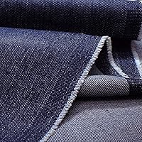 Vista 2 de Tela de mezclilla de algodón duradera de 8.5 oz, 67 pulgadas de ancho, Entelare (azul profundo 1 yarda)