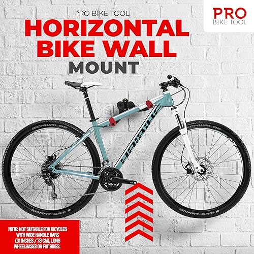 Miniatura 2 de PRO BIKE TOOL Soporte de pared para bicicleta  Portabicicletas horizontal interior para 1 bicicleta  Portabicicletas  Gancho de bicicleta seguro y