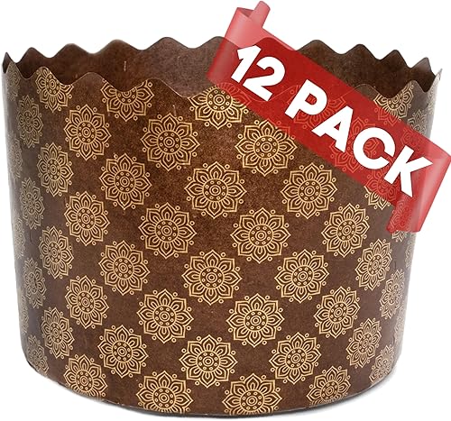 Molde de pan de Pascua para paska, 12 piezas, tamaño mediano, 12.35 oz, molde para panettone, molde de panettone, molde para panettone, moldes para