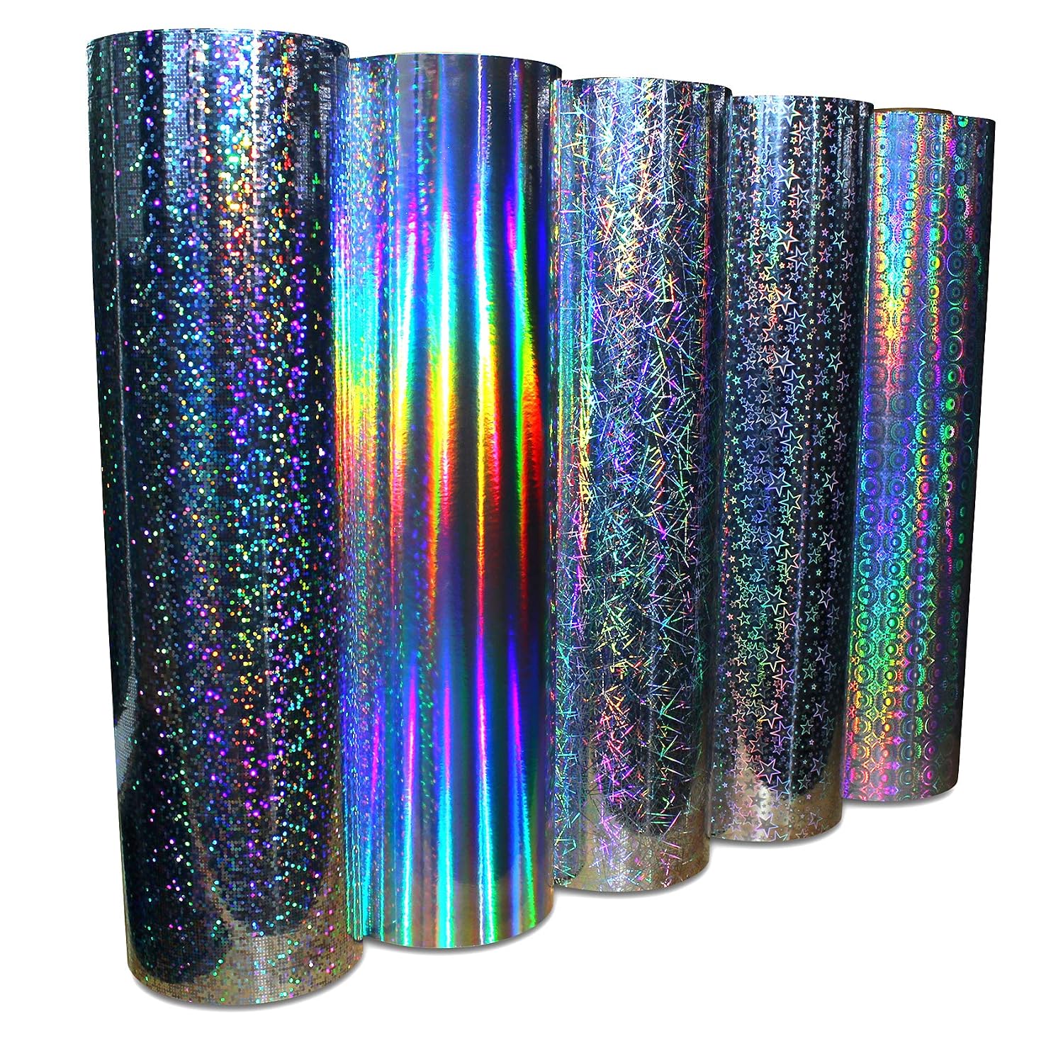 Glitter Foil Plott Film Adhesive Film Hologram Glitter Foil Craft Film Decorative Film Glitter Oilslick Vinyl for Sticker Decor Plotting (Lines, 31.5 cm x 5 m) - Image 3