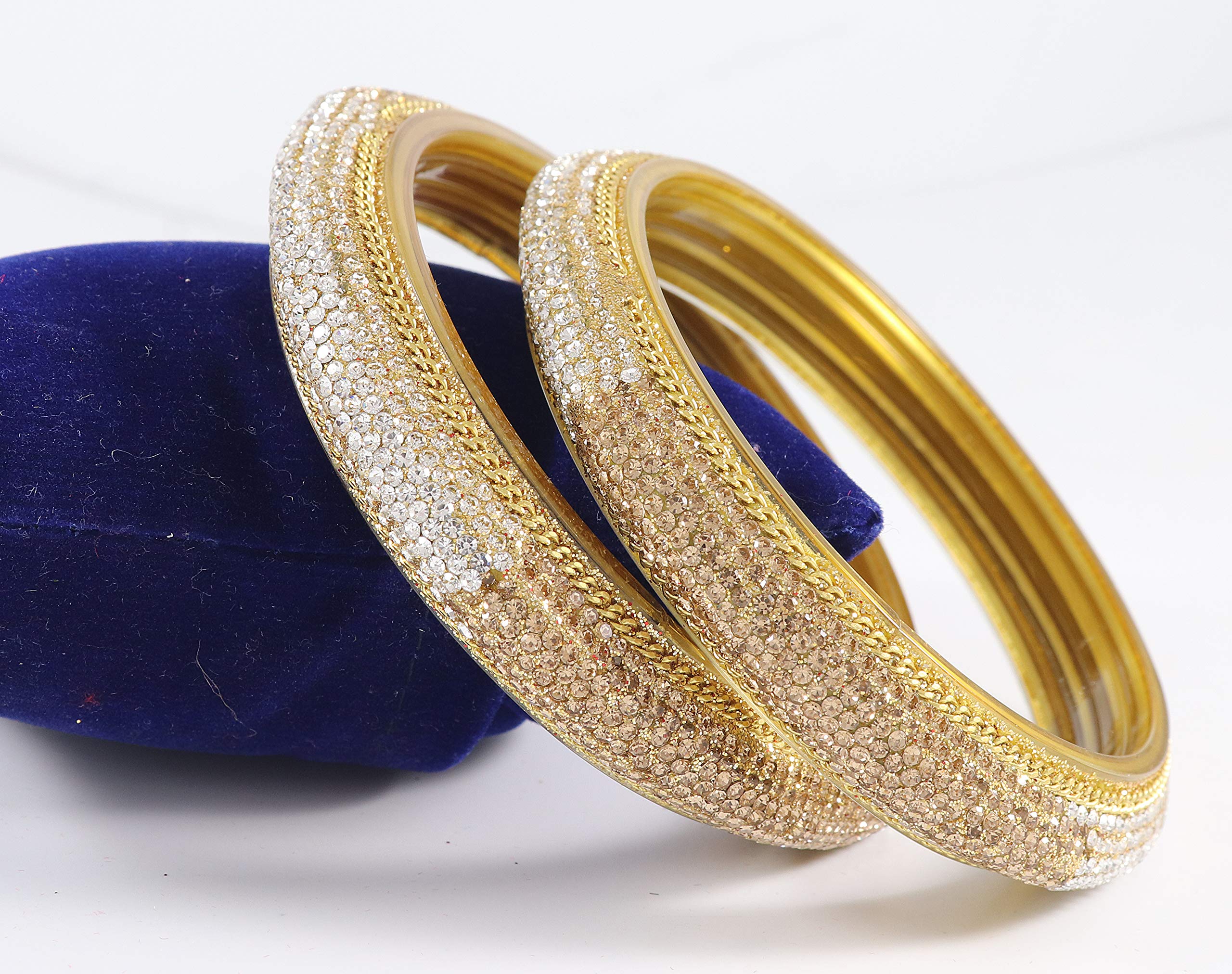Glass Zircon Gemstone Kada Set, Pack of 2
