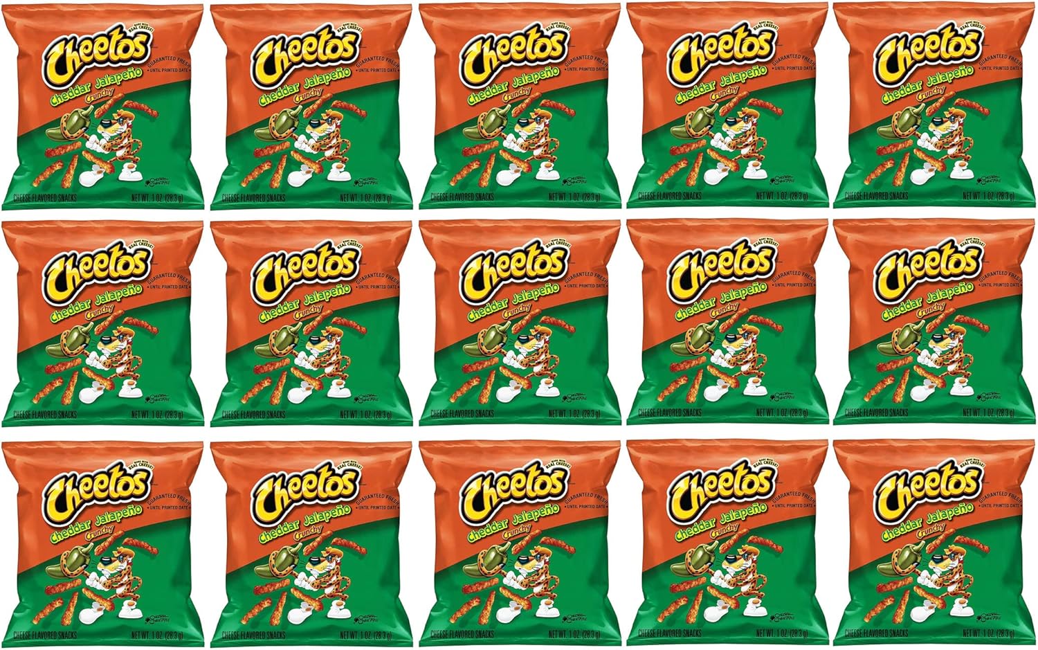 Cheetos Crunchy Cheddar Jalapeno, 28g, Pack of 15 Amazon.co.uk Grocery