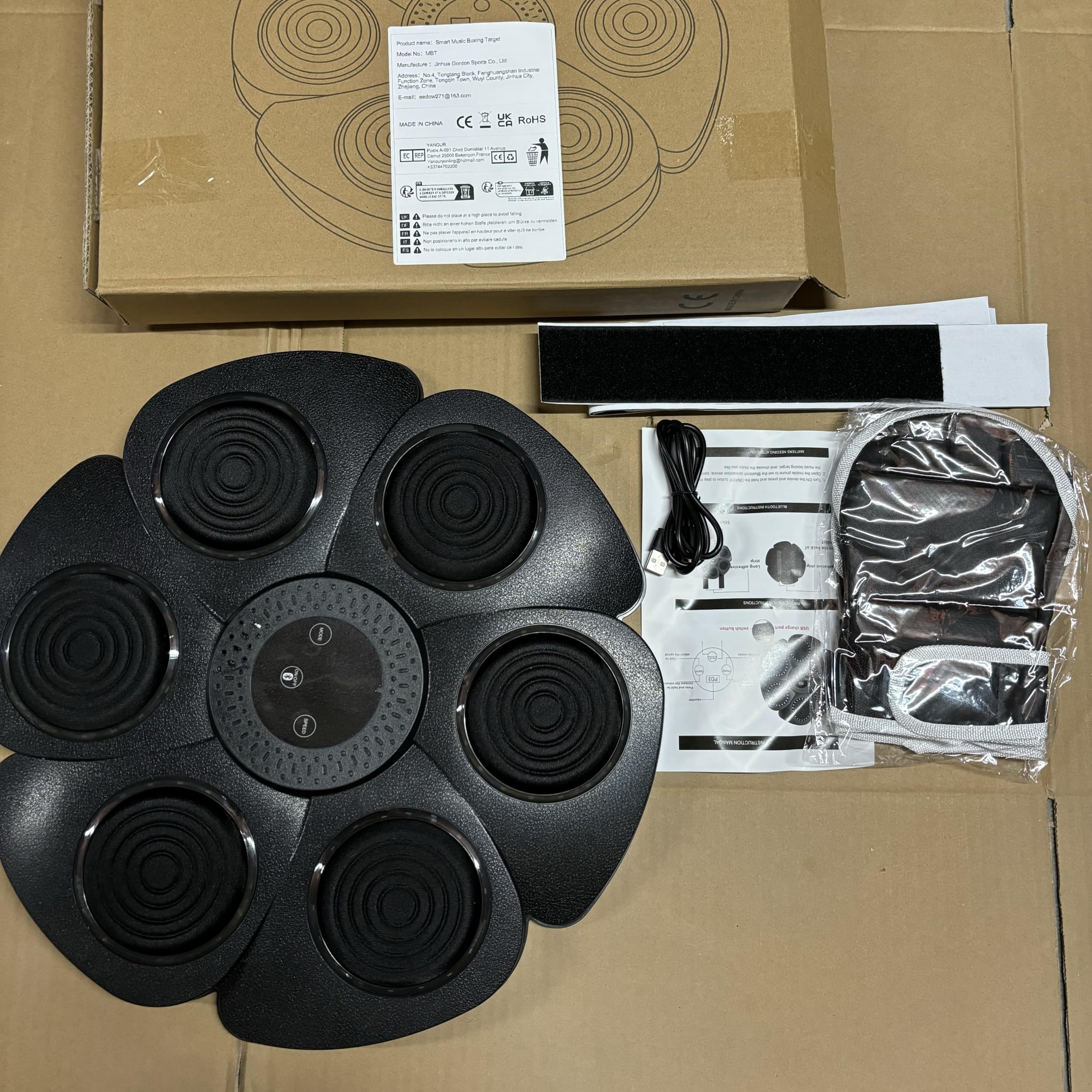 Macchina da boxe intelligente con effetto di illuminazione a LED, attrezzatura da allenamento portatile per bambini, bersaglio da parete per boxe musicale Bluetooth per esercizi a casa (dimensioni