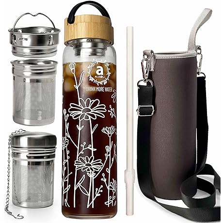 hey girl tea infuser bottle: Stay Slammin' with Our Borosilicate Glass Water...