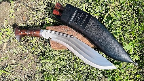 Miniatura 3 de -Auténtico cuchillo de supervivencia Khukuri-Kukuri hecho a mano de 12 pulgadas 3 más completos, cuchillo de cuero de hoja fija de supervivencia de