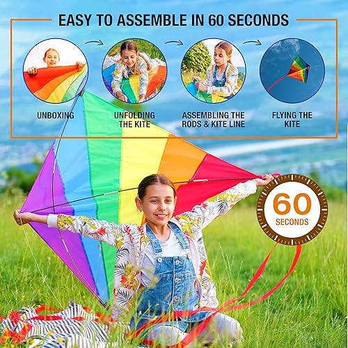 Vista 7 de Kite, Kites Adults, Kites for Kids Ages 4-8 Easy to Fly, Beach Kite, Cometa, Kites for Kids Ages 8-12, Giant Kite, Large Kite, Kids Kite, Kites for