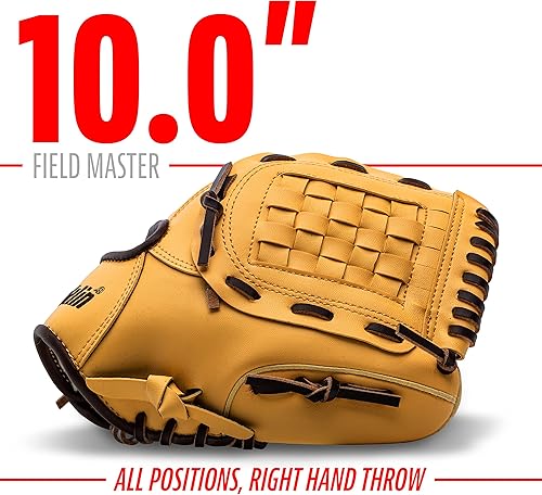Vista 11 de Franklin Sports Field Master Baseball + Softball Glove - Field Master Adult + Youth Baseball + Softball Mitt - Men's + Women's Gloves - Right Hand