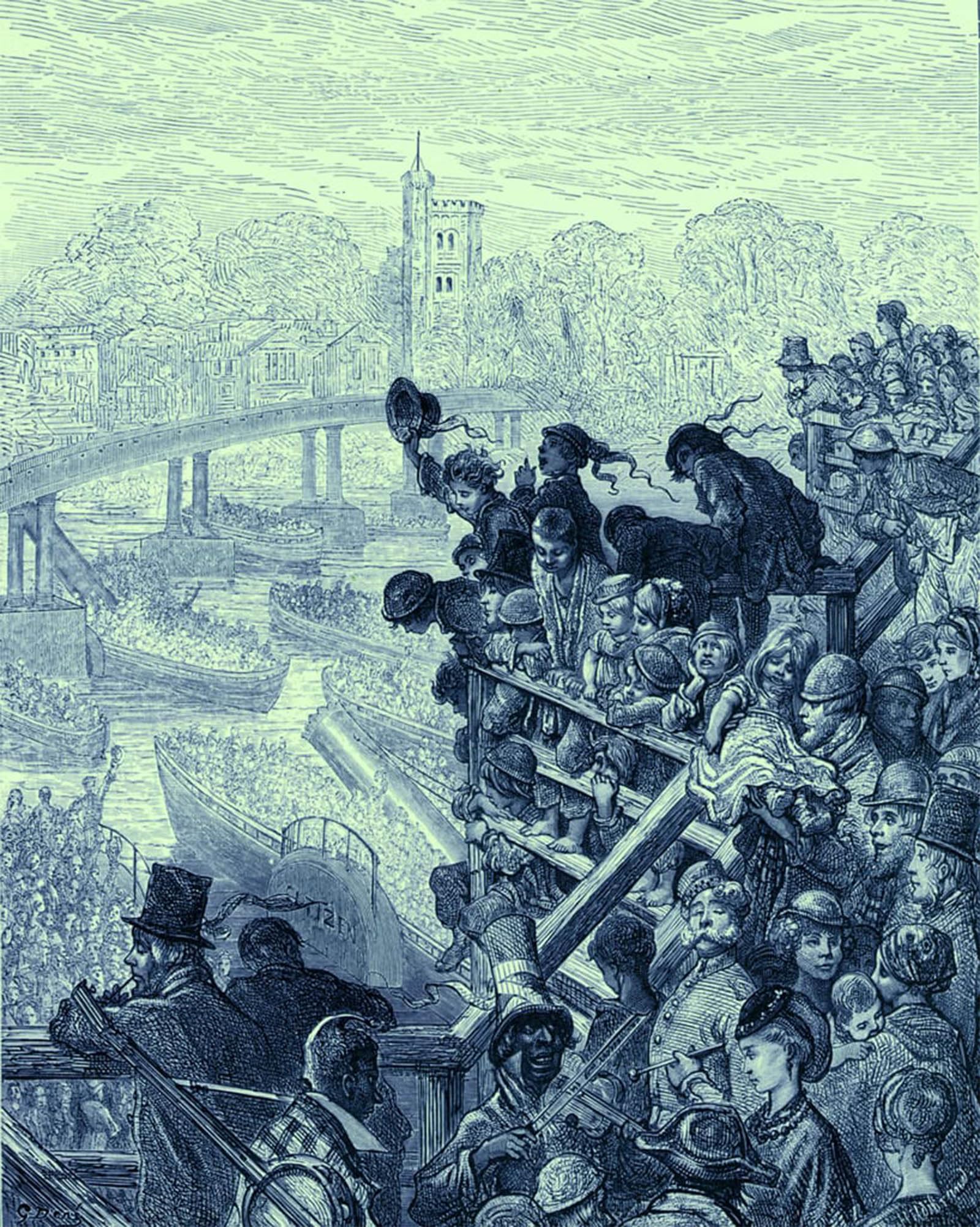 POSTERIIk Vintage Print Pop Art Landscape Artwork Boat by Gustave Dore Art Prints for Office Home Decor 60x90cm