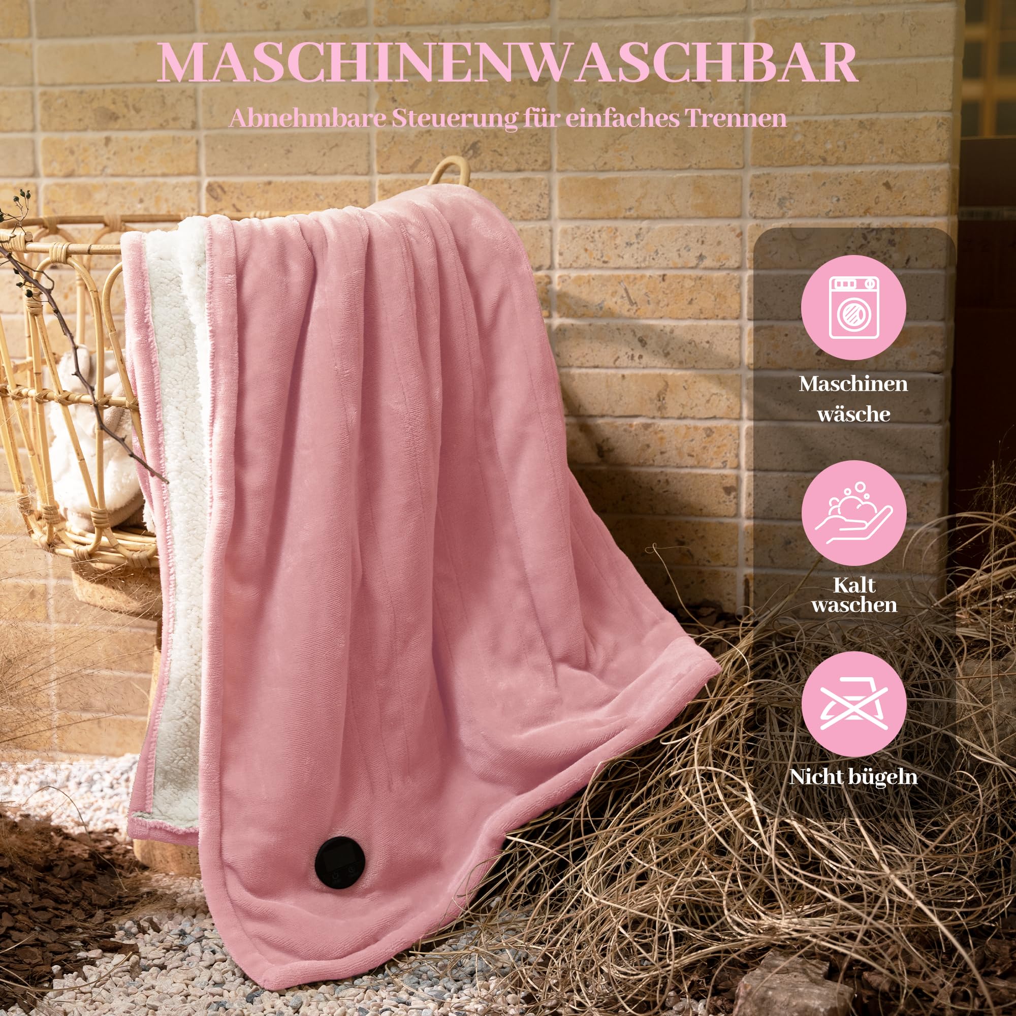 GOTCOZY Elektrische Deken 130x180cm - Zachte Zijdezachte Pluche Elektrische Warmtedeken met 6 Warmtestanden & 10-uurs Auto-Uit Timer voor Thuis en Kantoor, Wasmachinebestendig(Roze GOTCOZY Elektrische Deken 130x180cm - Zachte Zijdezachte Pluche Elektrische Warmtedeken met 6 Warmtestanden & 10-uurs Auto-Uit Timer voor Thuis en Kantoor, Wasmachinebestendig(Roze
