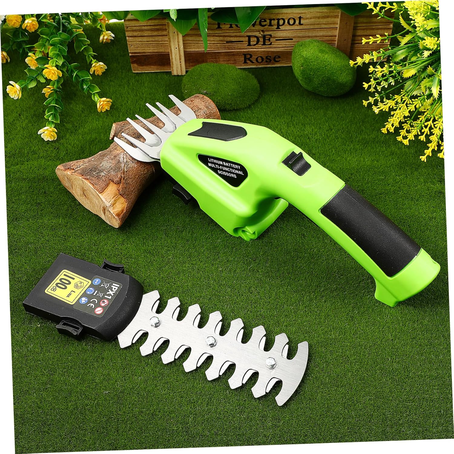 Sosoport Cordless Hedge Trimmer Battery Electric Lawn Shears for Gardening Rechargeable Pruning Shears Lightweight Handheld Grass Shear for Easy Yard Maintenance