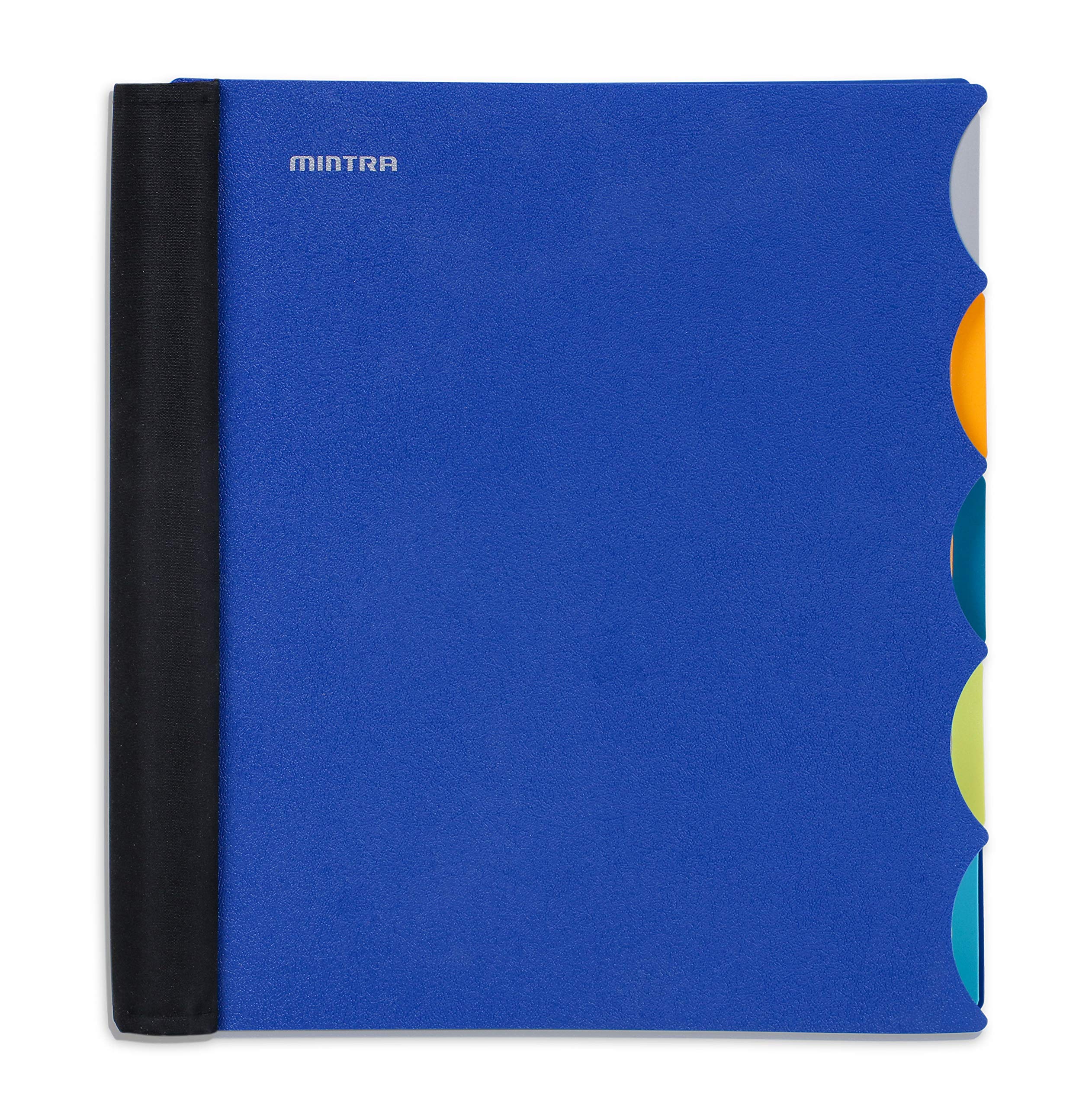 Mintra Office Durable PREMIUM Spiral Notebook, ((Blue, 5 Subject, 8.5in x 11in)), Fabric Covered Coils, No Snags, Removable Adjustable Pocket Dividers, Ruler, Organization, Customizable โ image 1