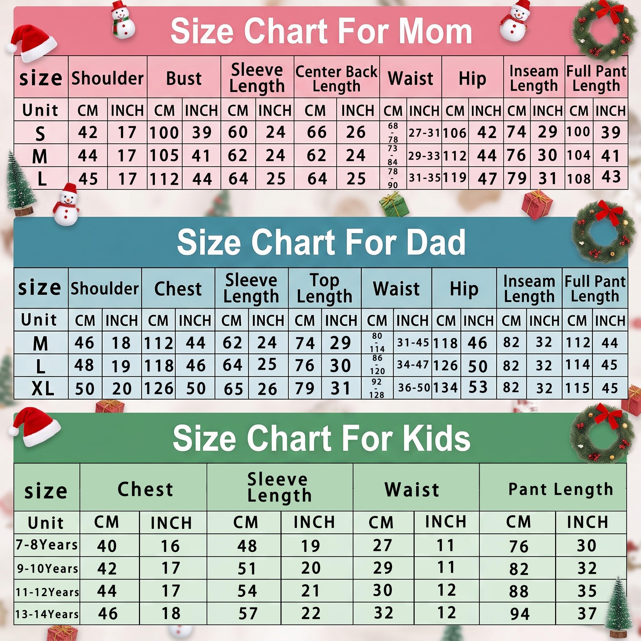 YUSHOW Set pigiama natalizio per coppie, a maniche lunghe, a quadri, biancheria da notte invernale in pile natalizio, abbigliamento da notte per la famiglia, per donne, uomini, bambini
