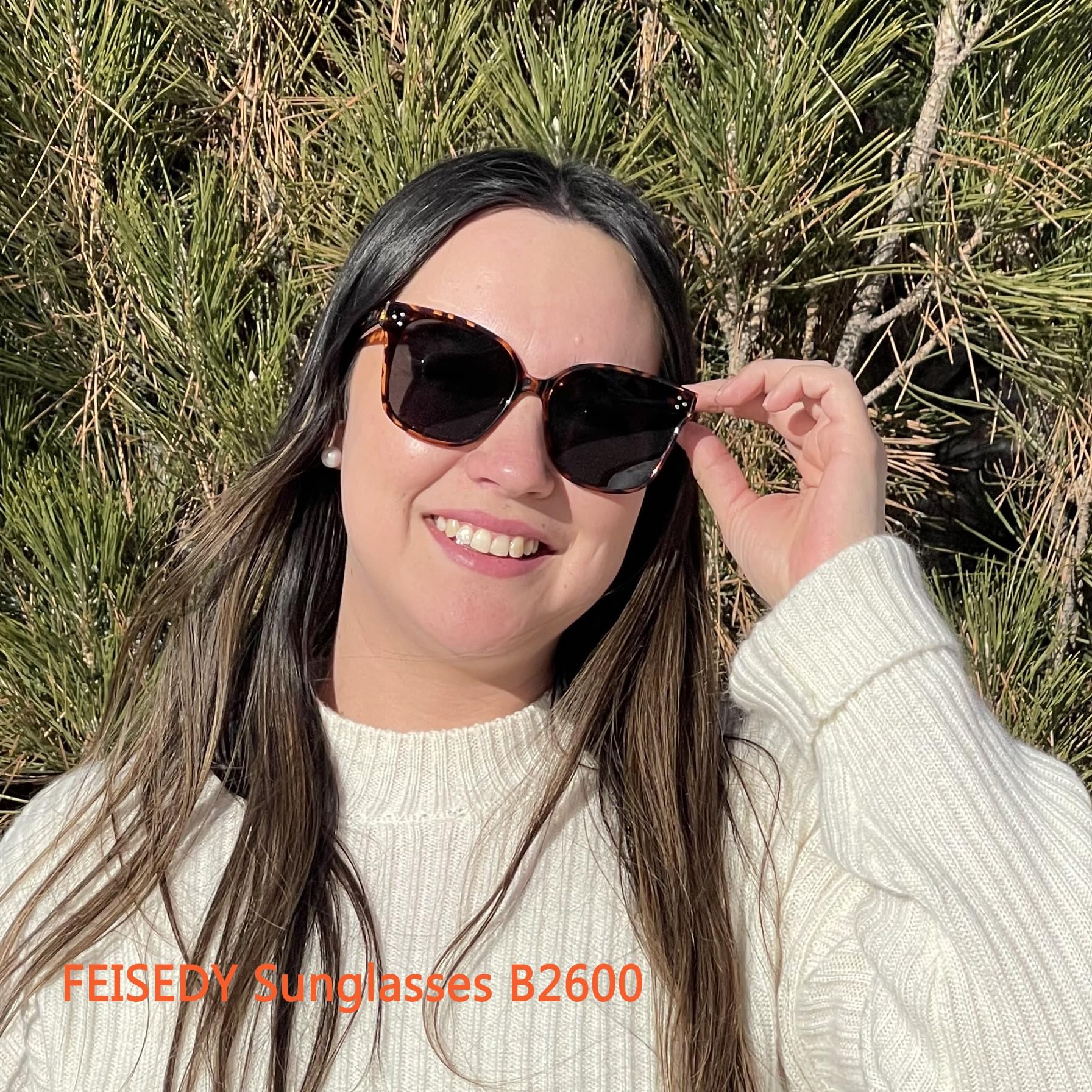 Anteojos de sol de estilo retro, cuadrados polarizados, para mujeres y hombres, aspecto vintage, de gran tamaño, B2600, negro 4