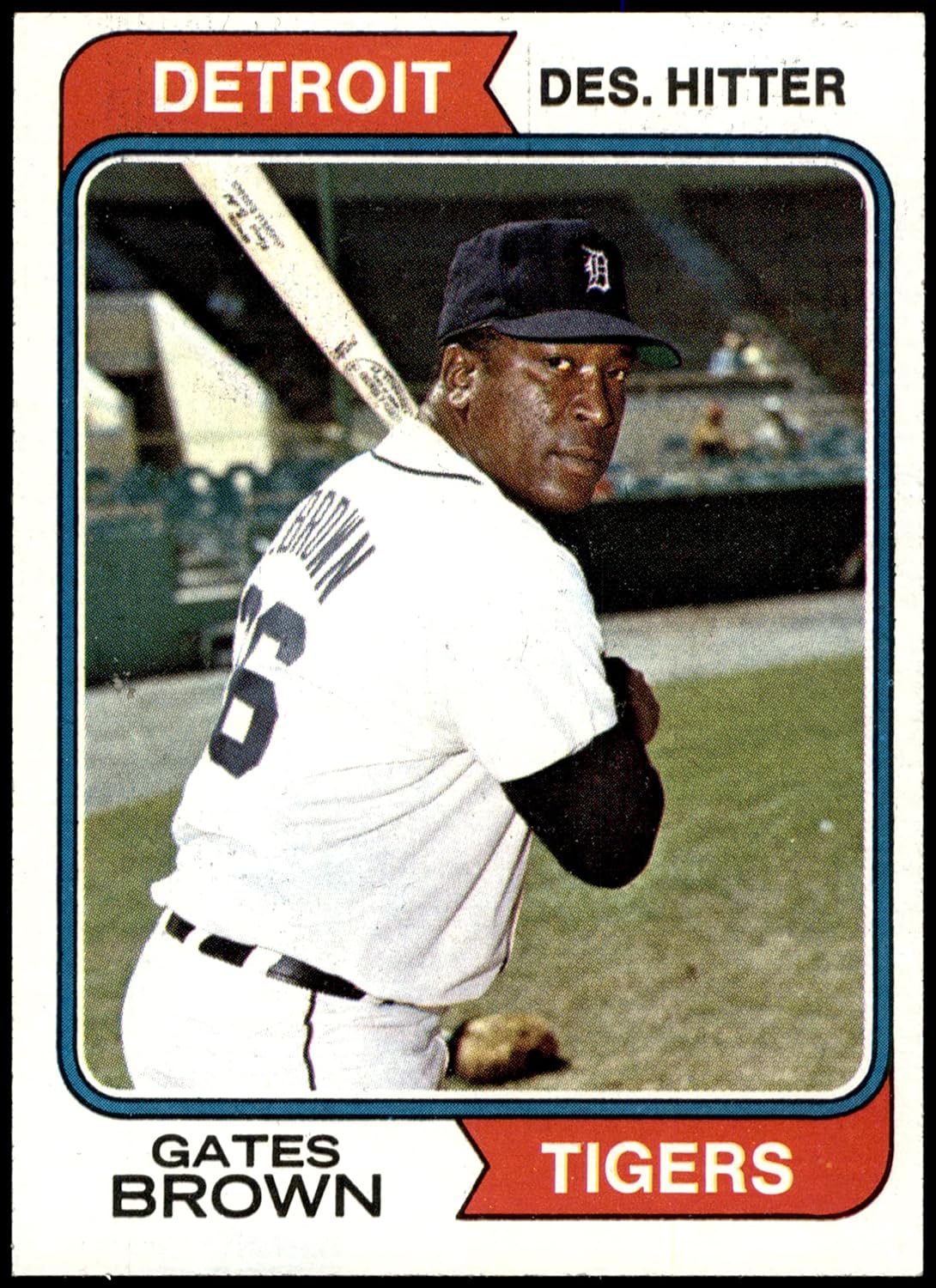 1974 Topps 389 Gates Brown Detroit Tigers (Baseball Card