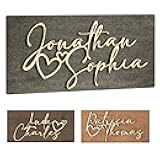 Customization Mill Valentines Day Gifts for Him, Her, Personalized 3D Couples Sign w/Names and Hearts - Black, 2 Optional Sizes - Custom 3D Couples names Wood Sign, Wooden Wall Valentines Day Decor
