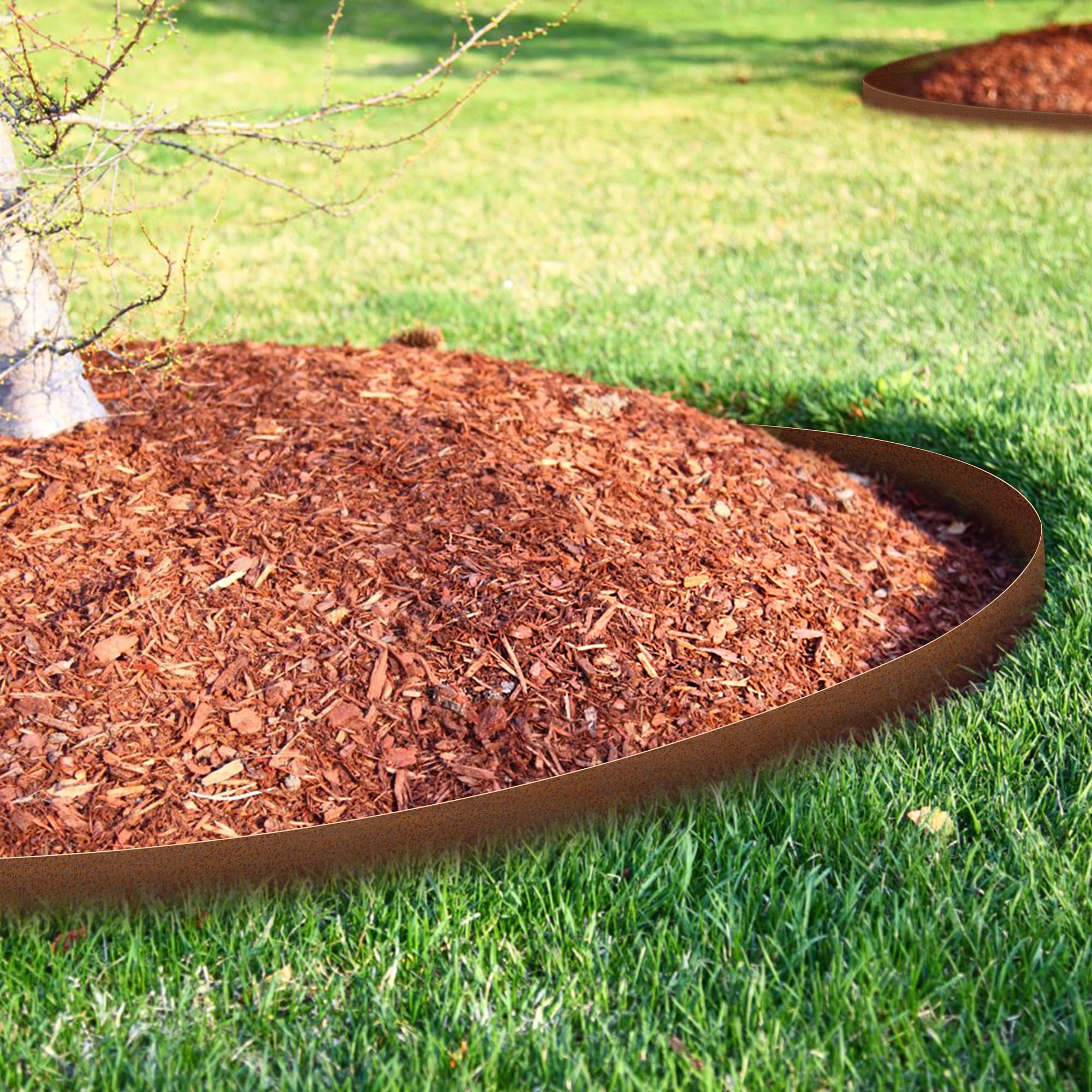 Bordo per Prato 11,4 cm Altezza 10 Pezzi Acciaio Cor-Ten Pre-ossidato Bordo Paesaggistico - Senza Scavo Martellato Resistente Bordo Decorativo in Metallo Corten (10M Lunghezza Totale