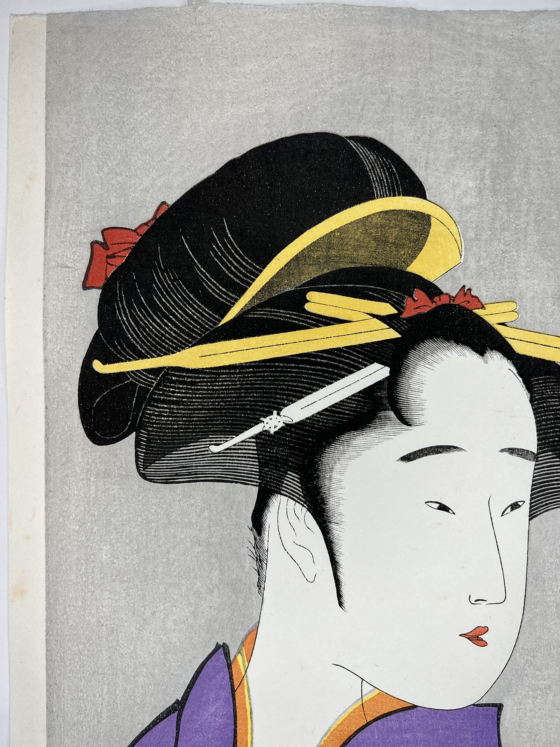 Amazon | 木版画 喜多川歌麿 五律から歌・袖ヶ浦の芸者亀吉 松崎啓三郎