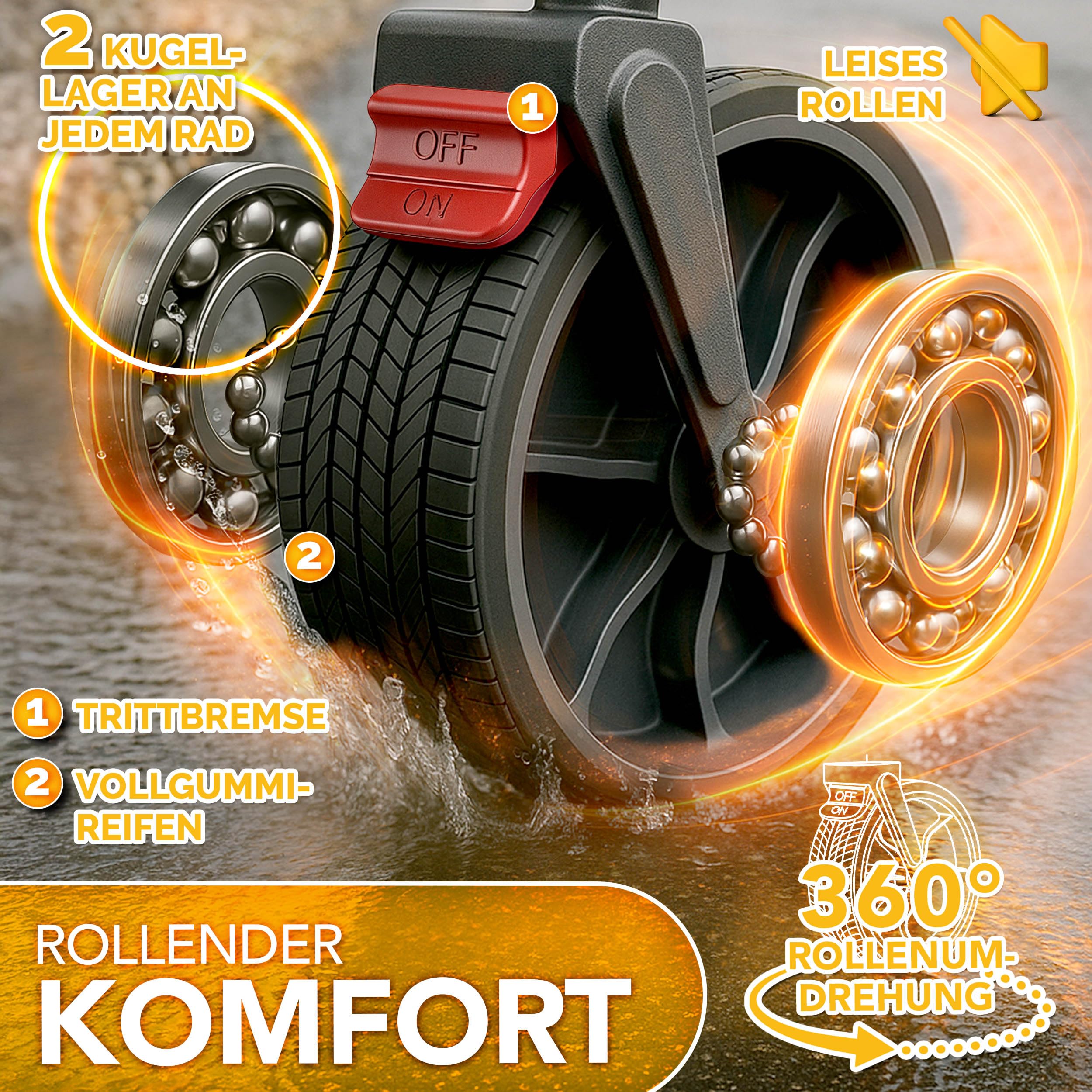 TRESKO® Bollerwagen Faltbar mit Dach, Kühlfach & Seitenrollos | Handwagen max. belastbar bis 150kg | Transportwagen mit Vollgummireifen & Feststellbremsen (Vorne & Hinten) und 3-Punkt-Gurt (Anthrazit)
