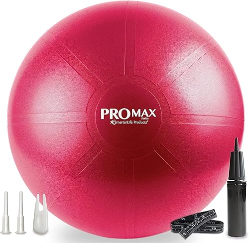 SmarterLife PRO MAX - Pelota de entrenamiento para fitness, yoga, equilibrio, estabilidad o parto para embarazo y parto, ideal como silla de pelota