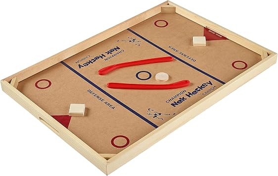 Carrom Champion Nok Hockey Game (Standard Size) Wooden Board Games for Adults & Children Indoor and Outdoor Games for Family Sports Board Games