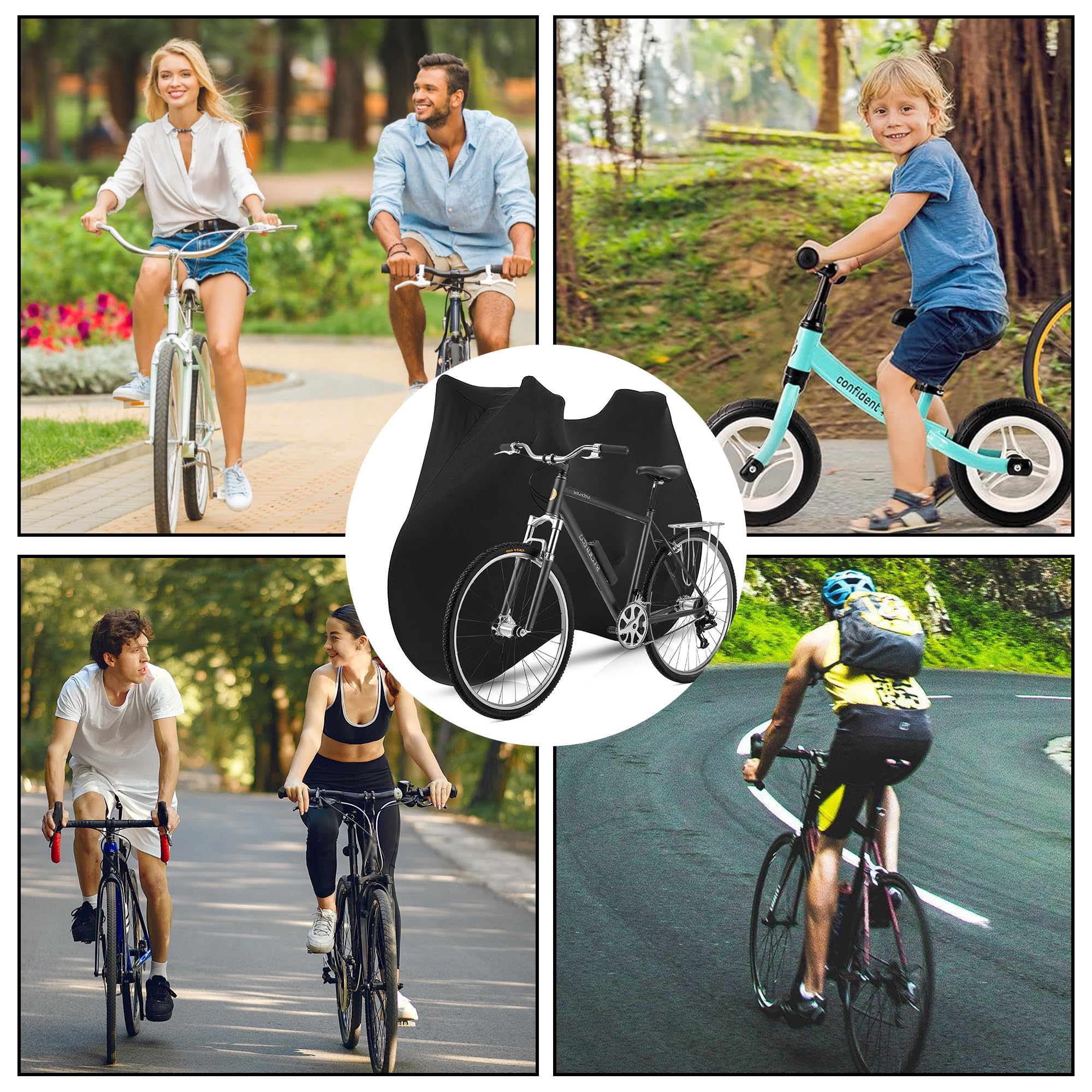Funda para bicicleta con cremallera, elástica, resistente al polvo, protección UV, para bicicleta de montaña, de ciudad, lavable a máquina, 27,5 pulgadas