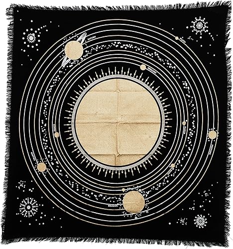 Indian Consigners Tela de altar planetas espirituales, estrellas rituales y galaxia, hermoso sistema solar, mantel de altar de 24 x 24 pulgadas