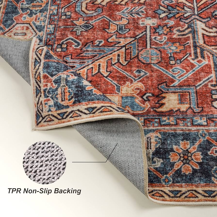 専用　2点セット【60's Vintage rug】188×102cm Amazon.com: Valenrug Washable Runner Rug 2'6x8 - Ultra-Thin