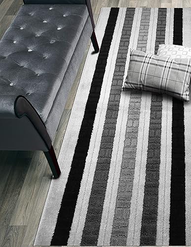 Miniatura 16 de Tapete de pasillo de corte personalizado, antideslizante, 66 cm. / 26 pulgadas de ancho x tu elección de largo. Pergamino verde,Antracita a