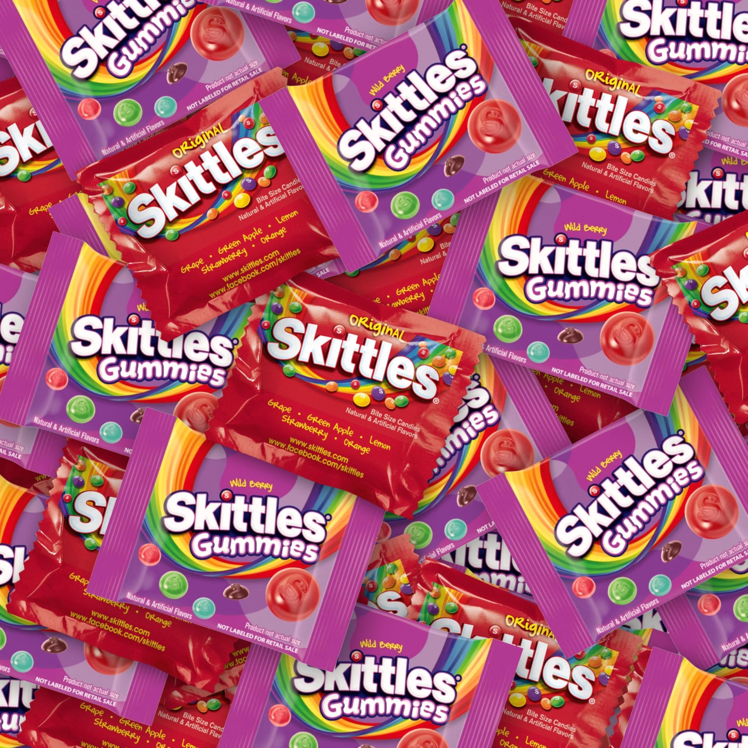 ASSORTIT X SKITTLES COLLAB Bulk Wild Berry & Original Favor 80+ Bite Size Packs Individually Wrapped Party Candy Assortment 3Lb (48 Oz)