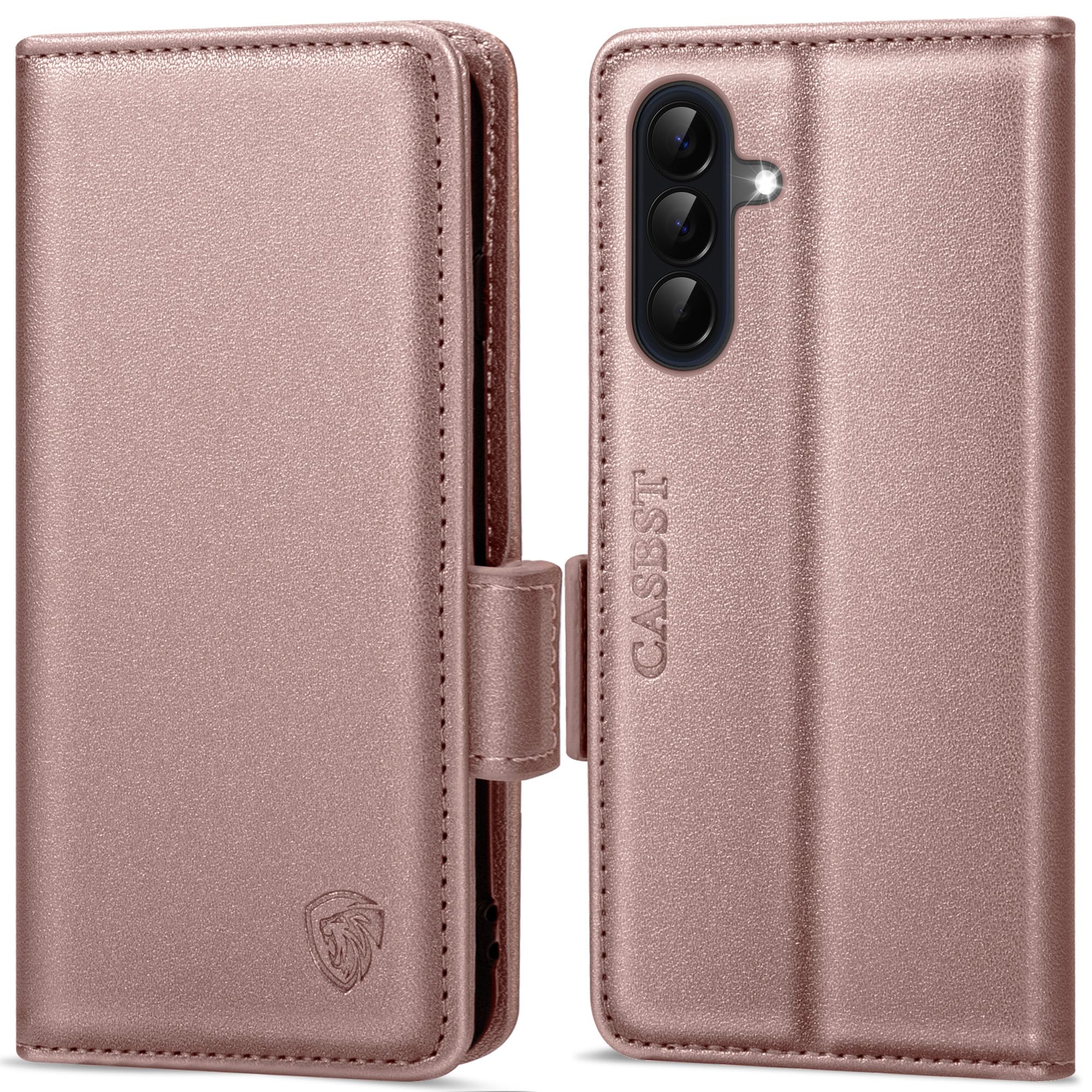 CASBST Handyhülle für Samsung Galaxy A50/A30S Hülle, Premium Leder Schutzhülle Klappbar für Samsung Galaxy A50 Flip Case mit Kartenfach Ständer Magnet Klapphülle für Samsung A50 Hülle (Schwarz)