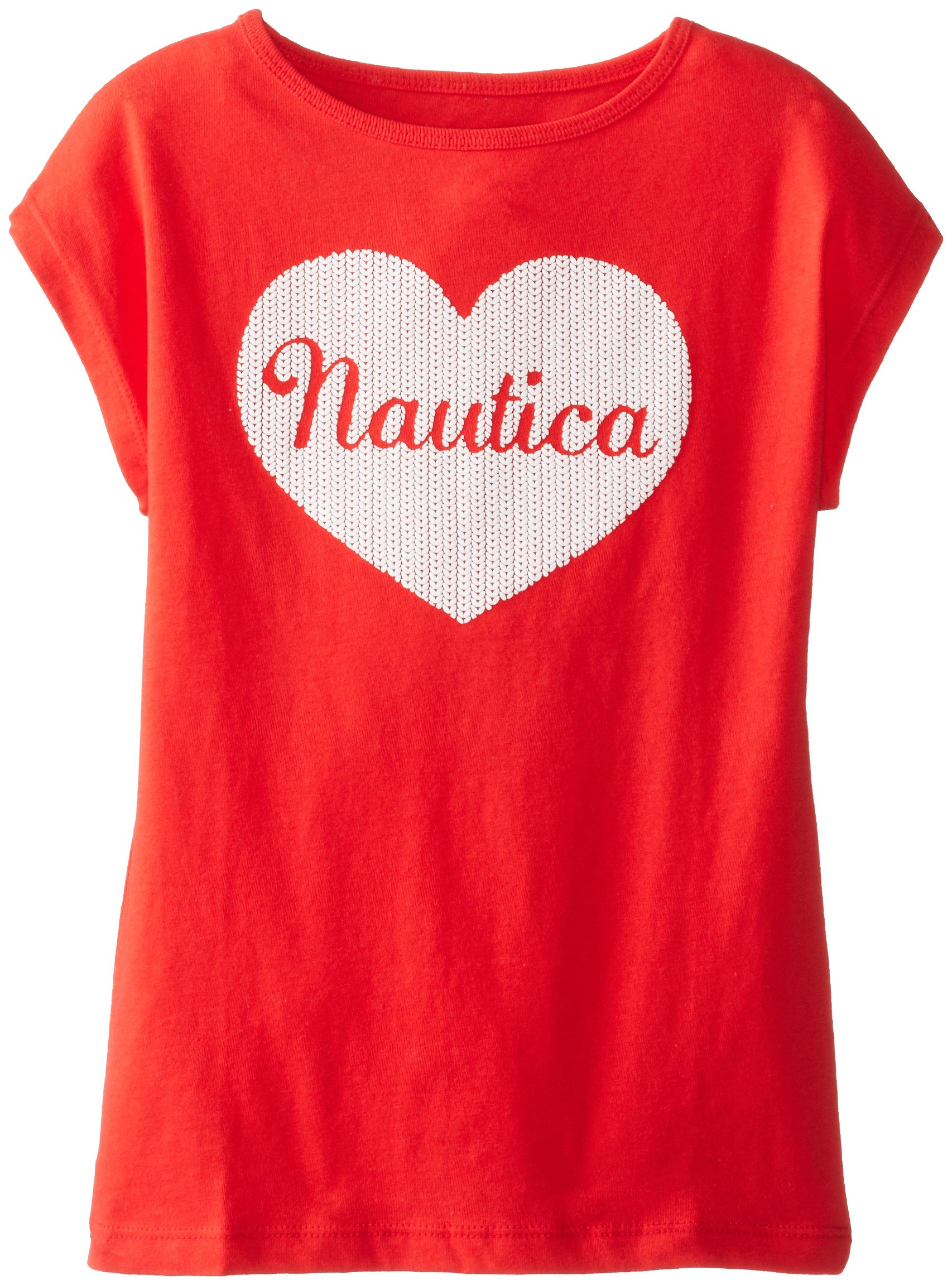 Nautica Girls' Short Sleeve Dolman Sleeve Boat Neck Tee
