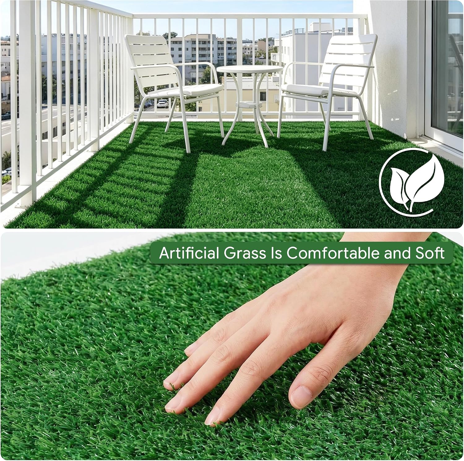 TOOKOO Artificial Grass Outdoor Runner 2 FT X 8 FT - Fake Grass for Dogs Pets Area - Balcony Patio Grass Rug 20MM Pile Height High Drainage