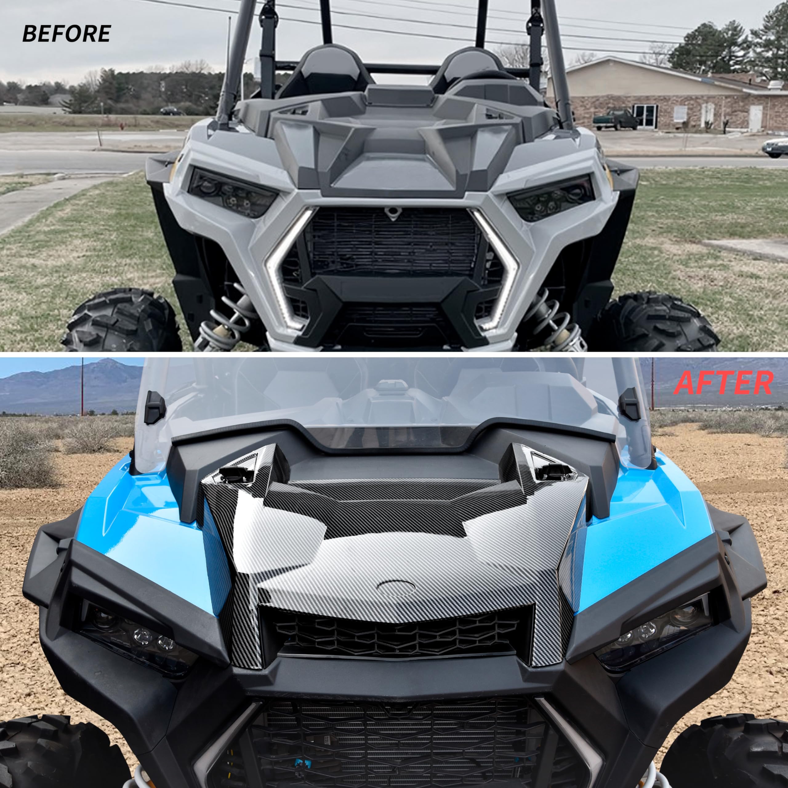 UTVSXPERT Turbo Hood Scoop for RZR XP 1000 19-23, Carbon Fiber Pattern Hood Scoop Vent Air Intake Kit for Polaris RZR XP 1000/ XP 4 1000/ TURBO XP 4 / TURBO S 2019-2023 Accessories