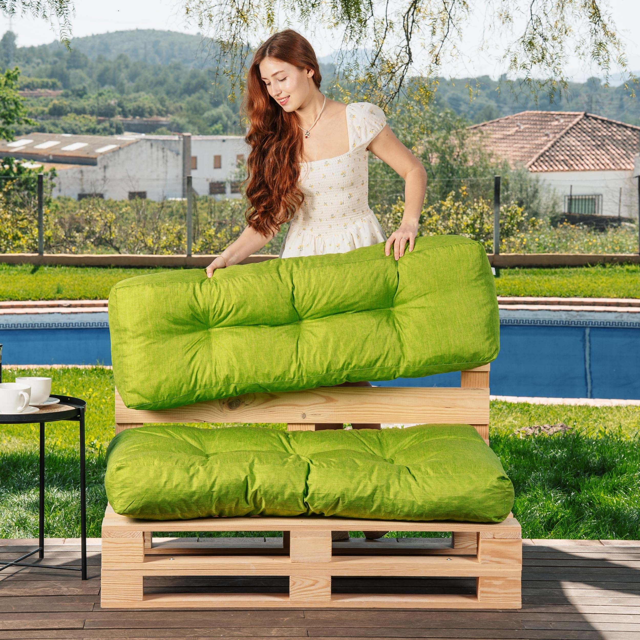 Cuscini Per Pallet Da Esterno - Set Seduta 120x80cm E Schienale 120x40cm, Grigio - Foto 5