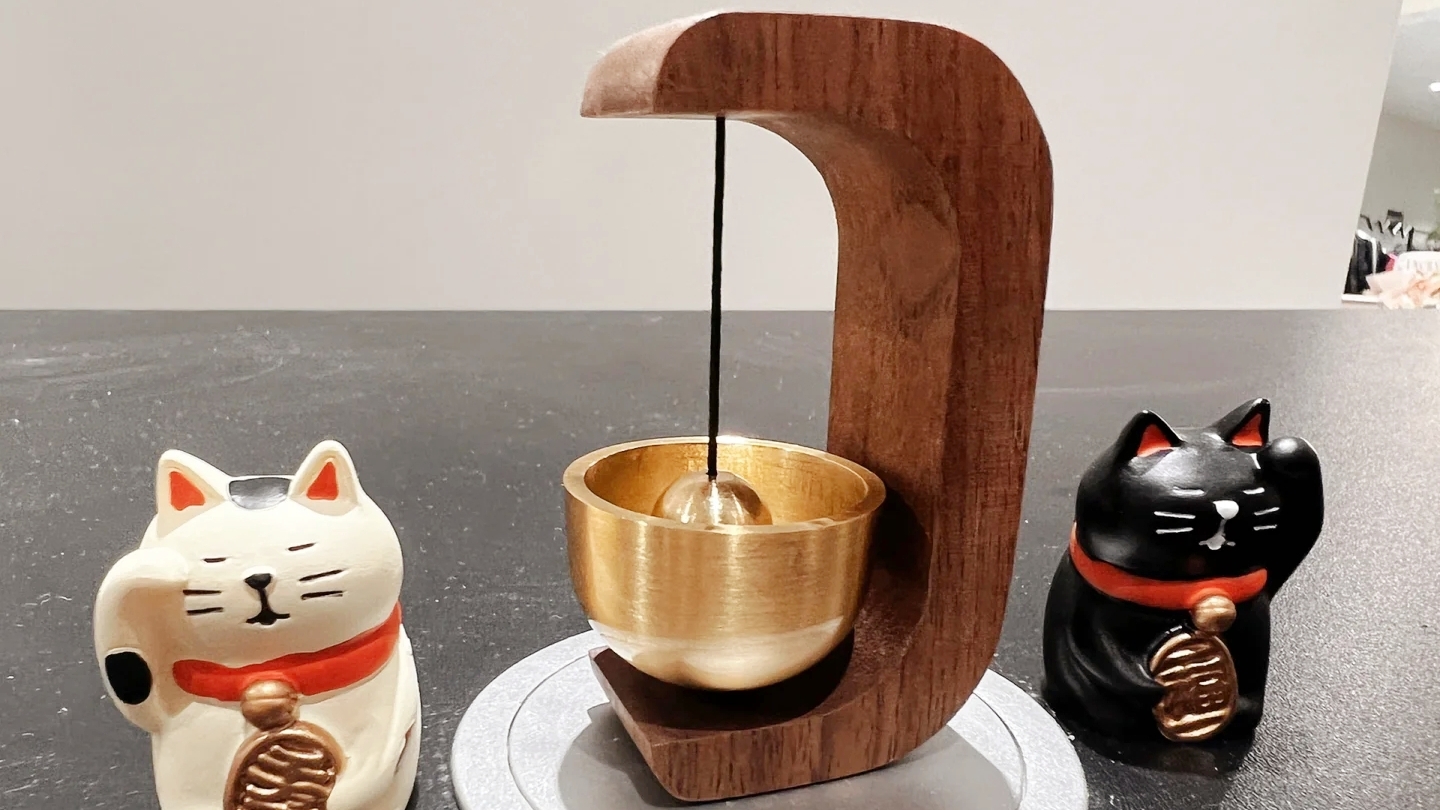 Unistarinn Shopkeepers Bell for Door Opening - Handmade Walnut