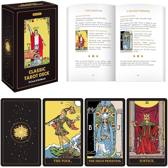 经典塔罗牌套装（暗黑风格）含指南书，适合初学者