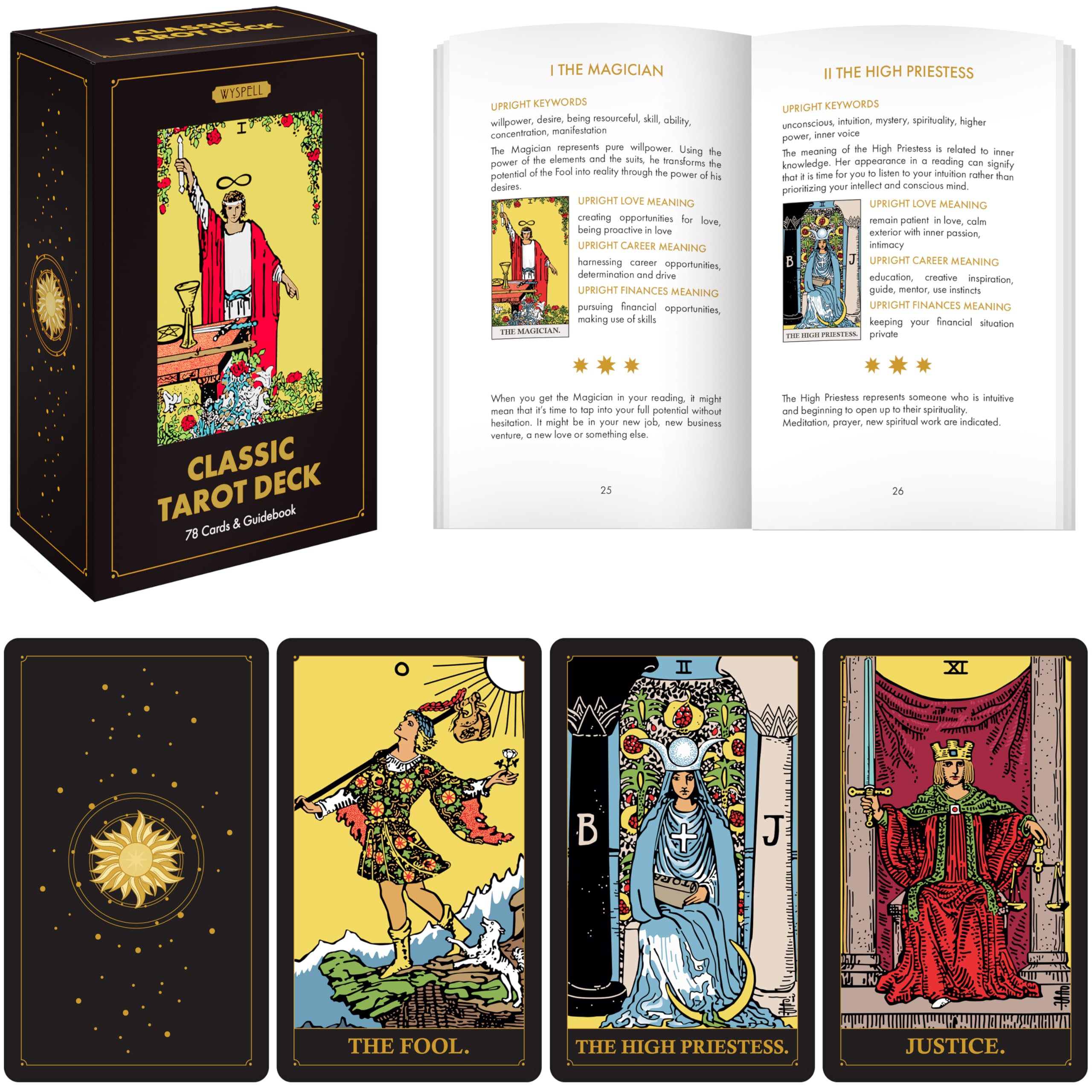 シングルカード Wyspell Classic Tarot Cards Amazon.com: Wyspell Classic Tarot Cards with Guide Book - 78