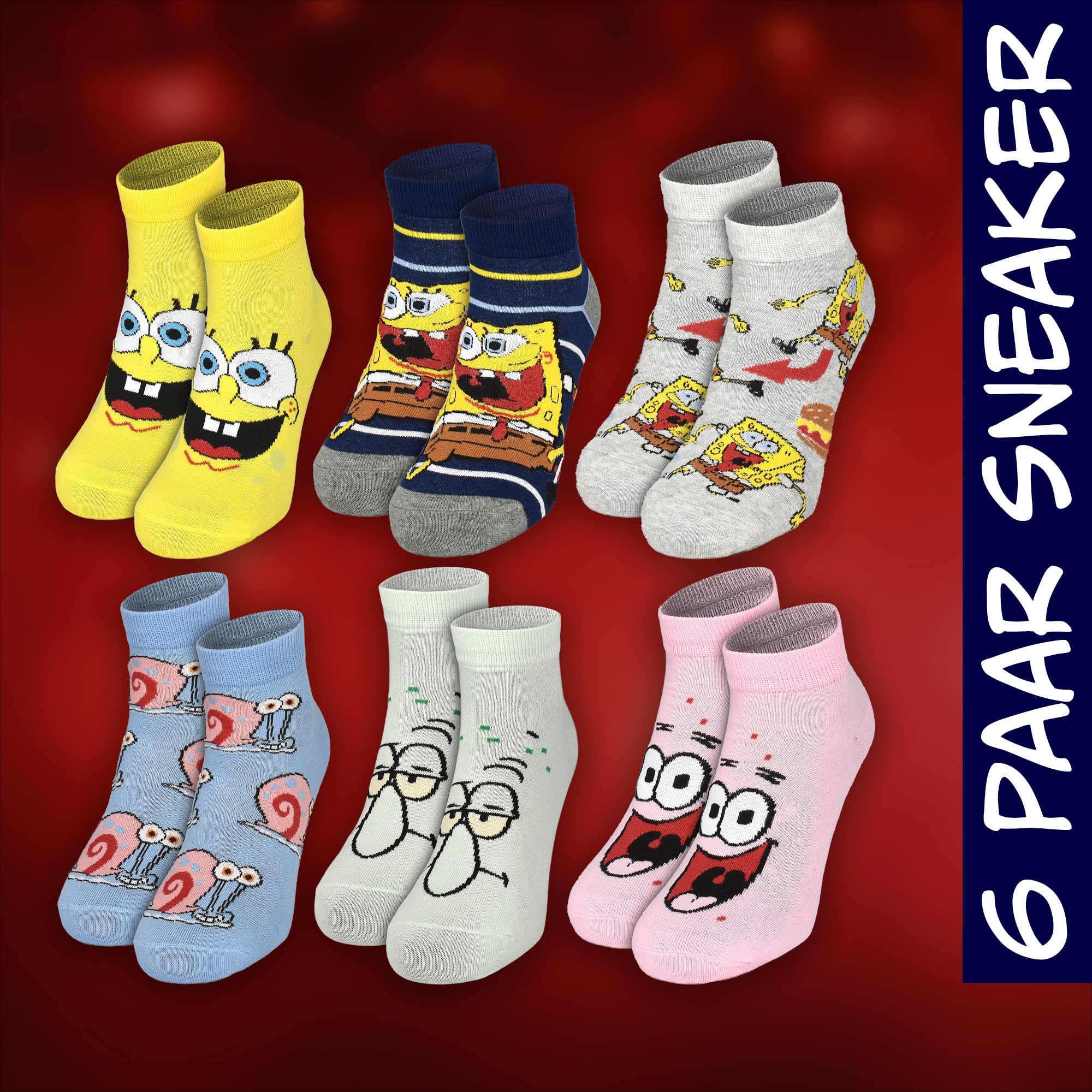 Calendrier de l'Avent Bob l'éponge avec 12 paires de chaussettes Taille 40-45 pour homme Calendrier de Noël avec baskets et chaussettes longues