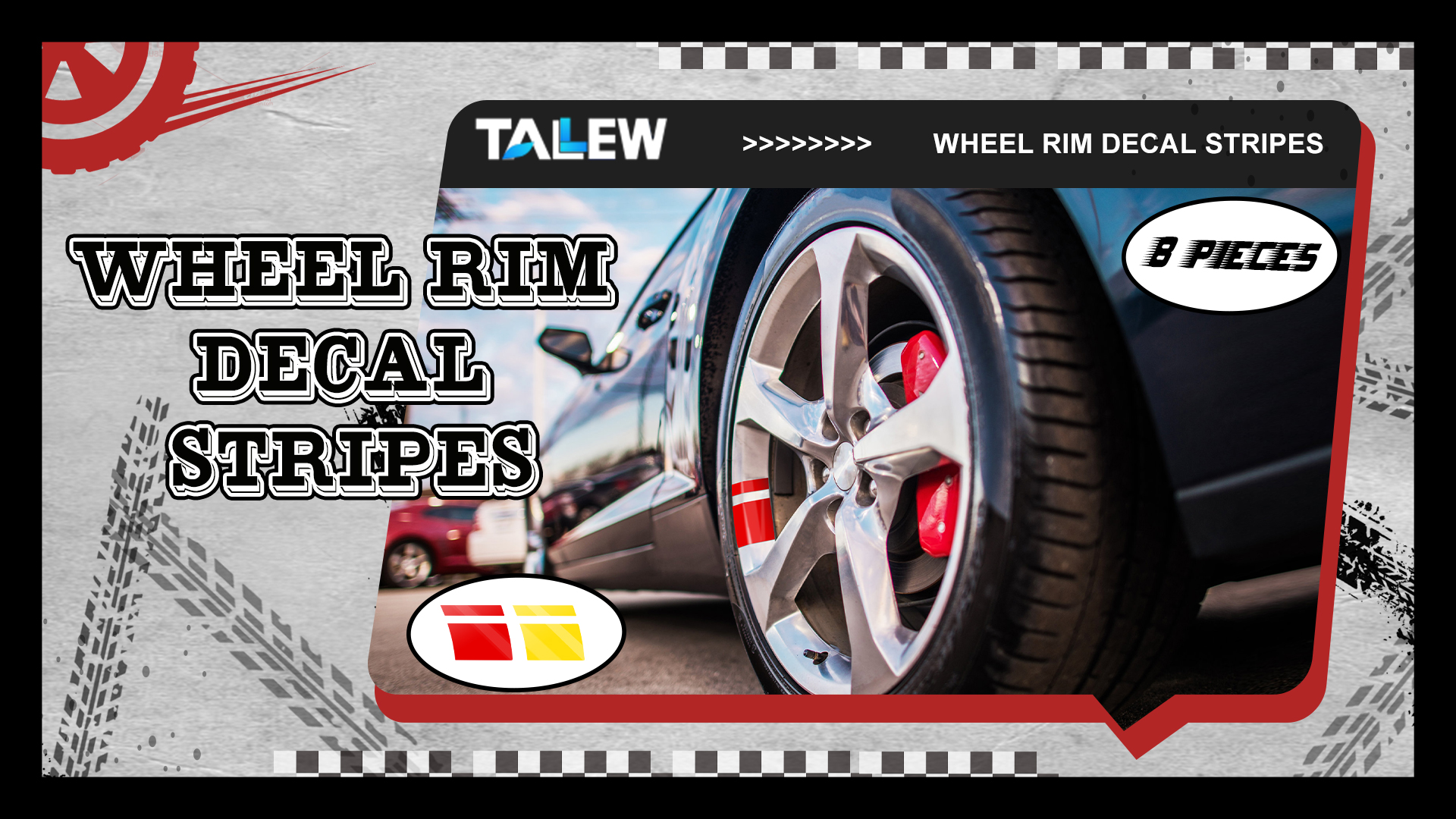 Dayton Rims Sticker Wheel Rim Decals Set Of 8 Sport - Reflective Universal Car Stickers ...