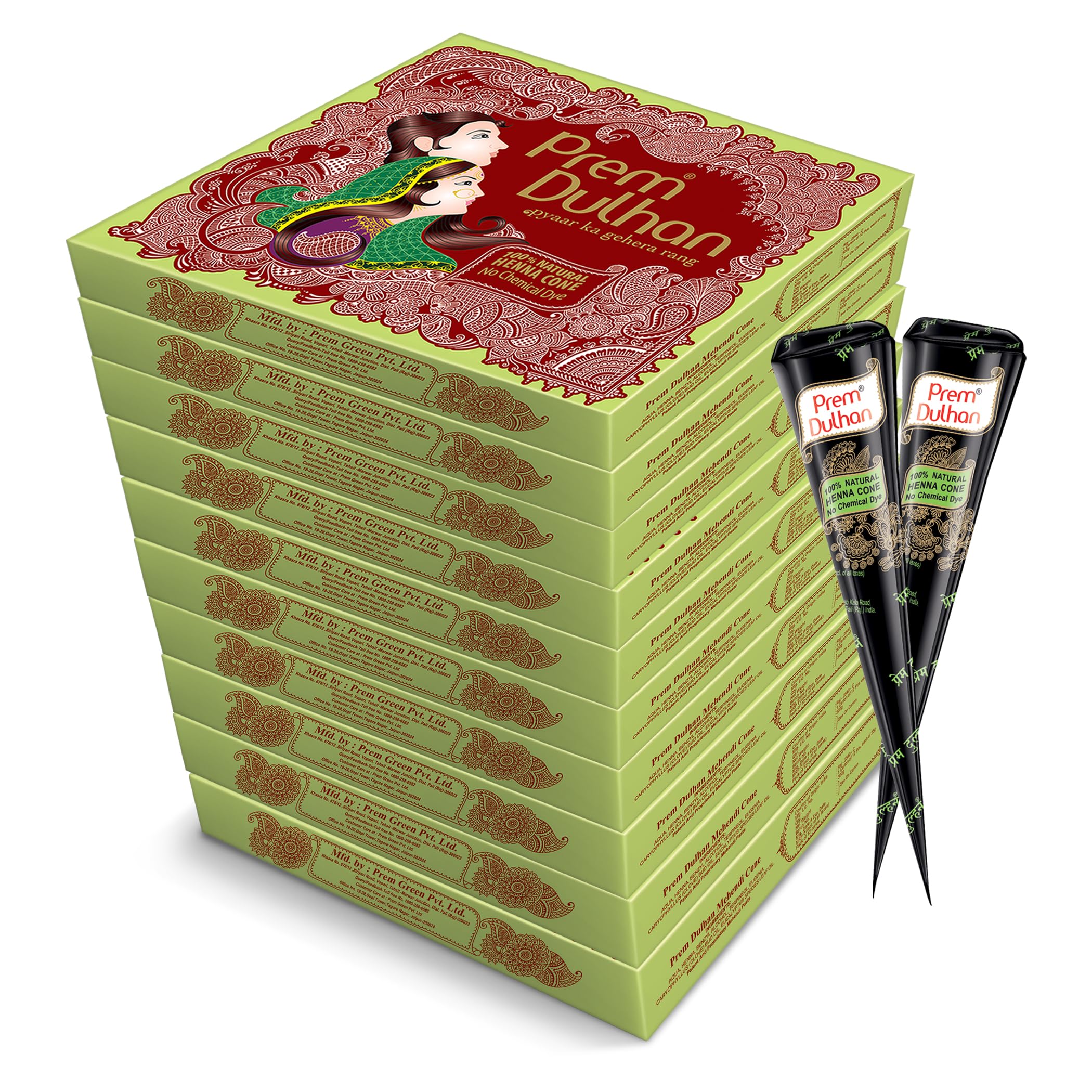 Prem Dulhan Mehendi Cone 12pc in 1 box - Pack of 10-image-23