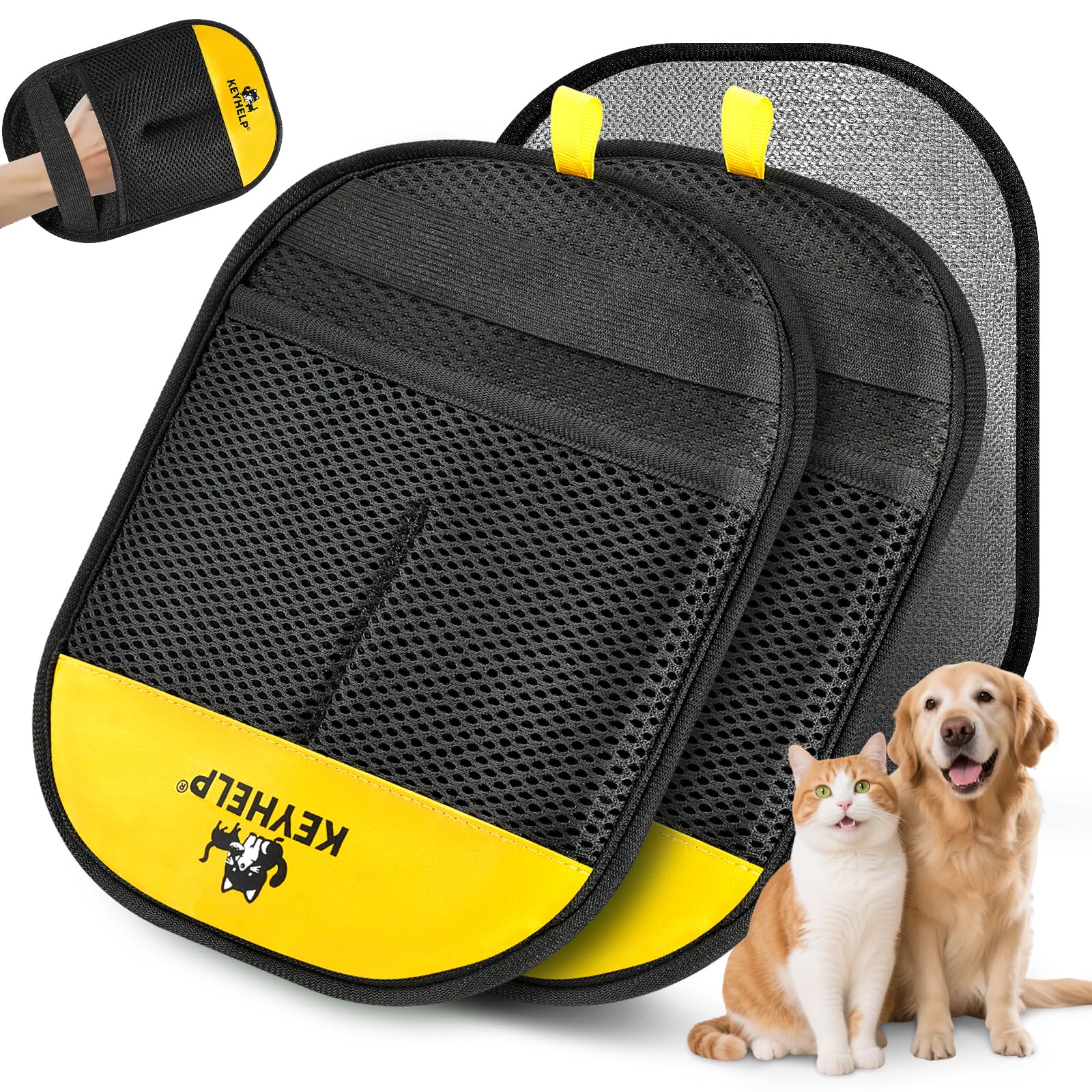 2PCS Pet Hair Removal Gloves for Dogs Cats Newly Upgraded Reusable Electrostatic Pet Hair Glove Magic Brush Pet