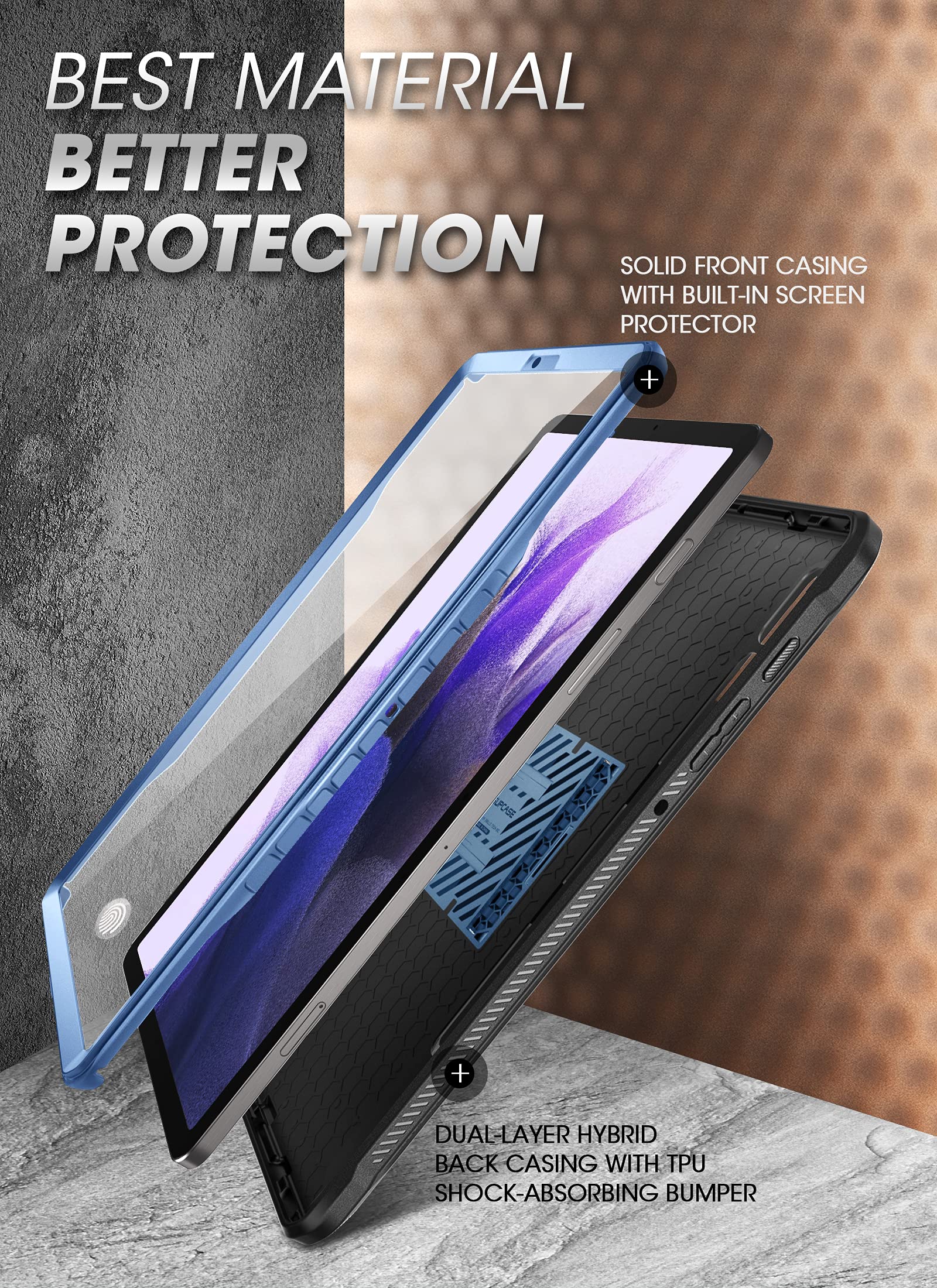 SUPCASE Unicorn Beetle Pro Series etui do Samsung Galaxy Tab S7 FE 12,4 cala (2021), wytrzymałe etui na całą obudowę z wbudowaną osłoną ekranu i uchwytem na długopis S (nachylenie)