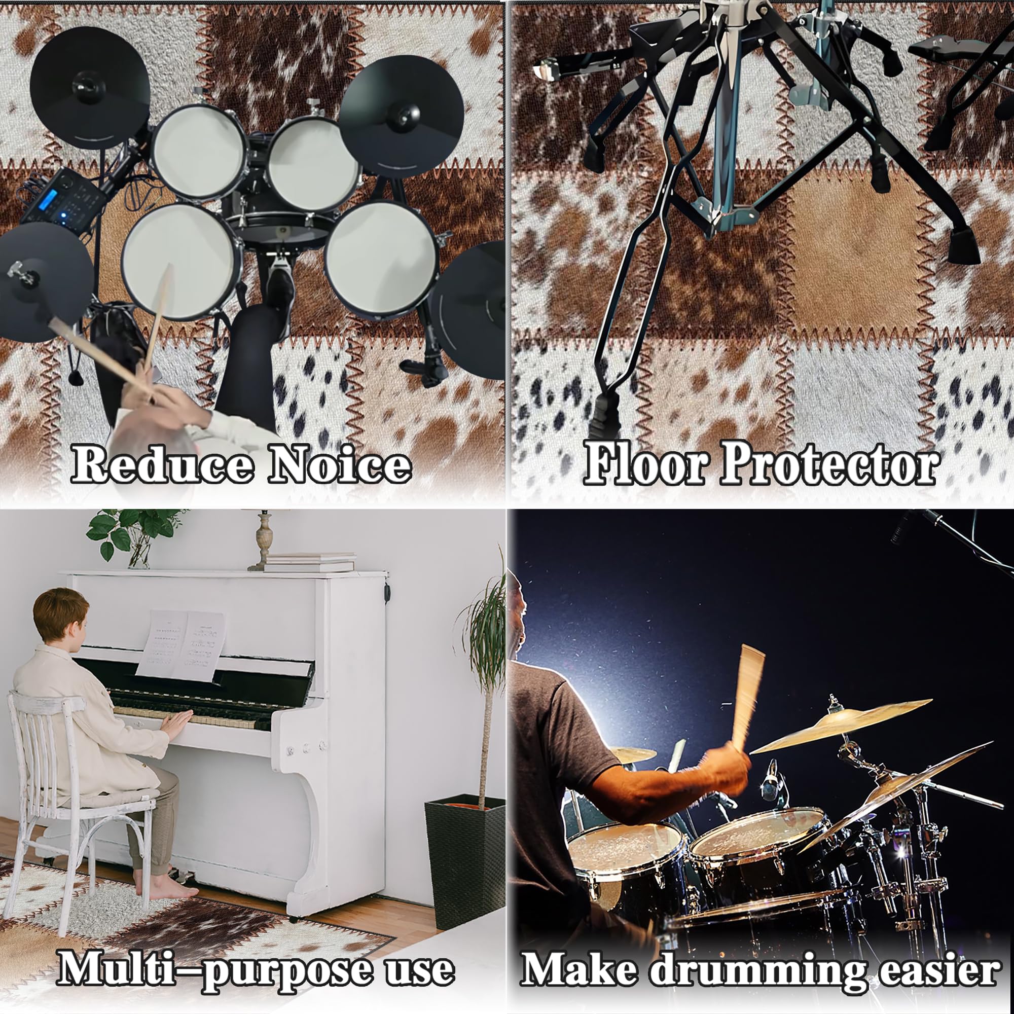 Elektroniczna mata perkusyjna dźwiękoszczelna mata bębnowa mata ochronna do akcesoriów perkusyjnych mata akustyczna mata podłogowa do instrumentów muzycznych 210 x 180 cm