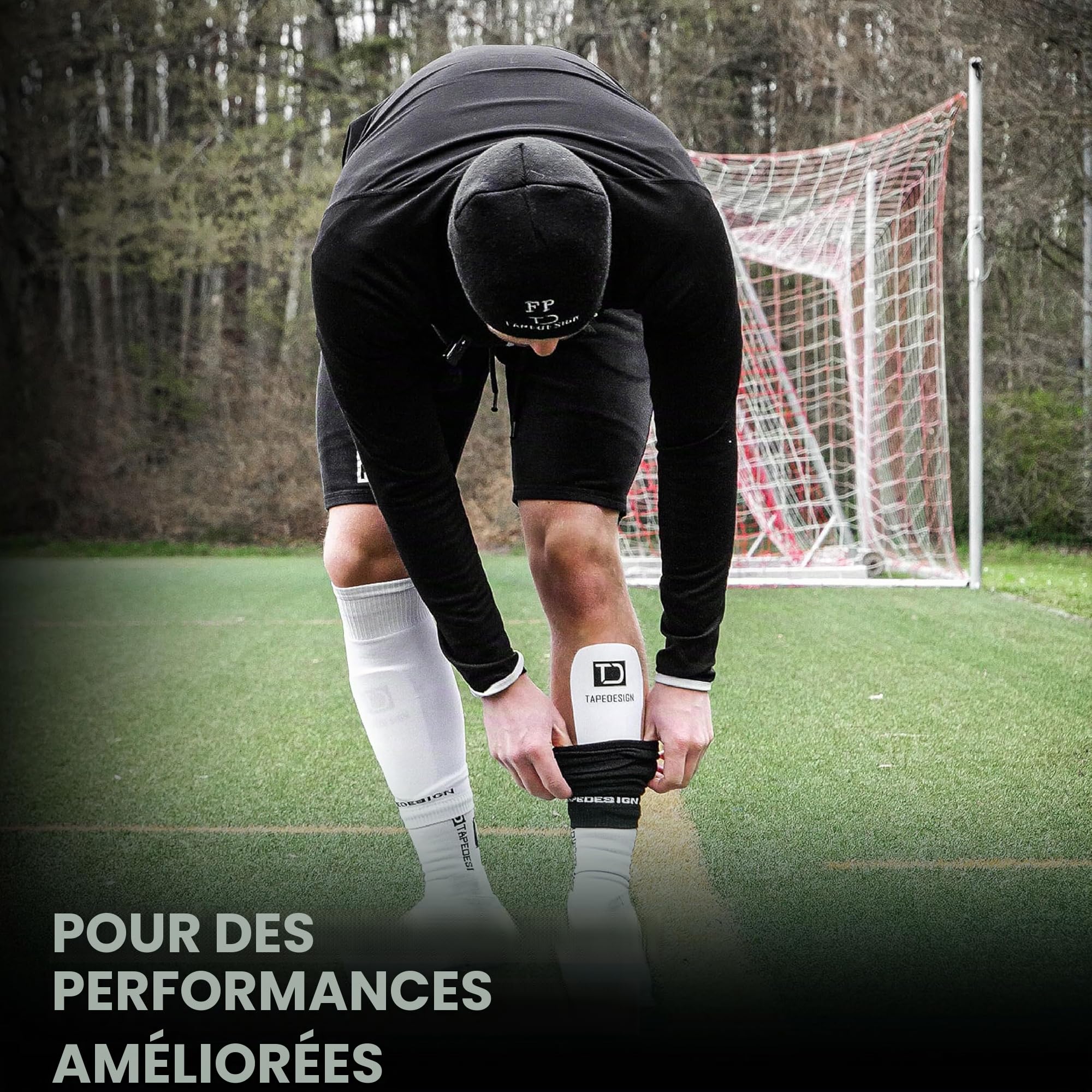 TAPEDESIGN – Protege Tibia Foot Enfant & Adulte – Performance Shinguards 2.0 – Thermoformable & Personnalisable – Ultra Léger 33g – Mini Protege Tibia – Blanc